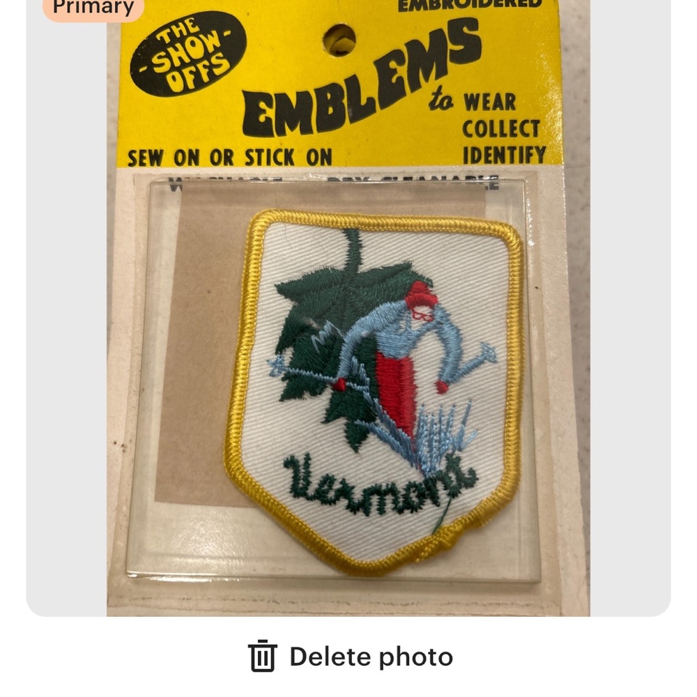 Emblems Embroidered Patch 'The Show Offs' vintage 70s Vermont